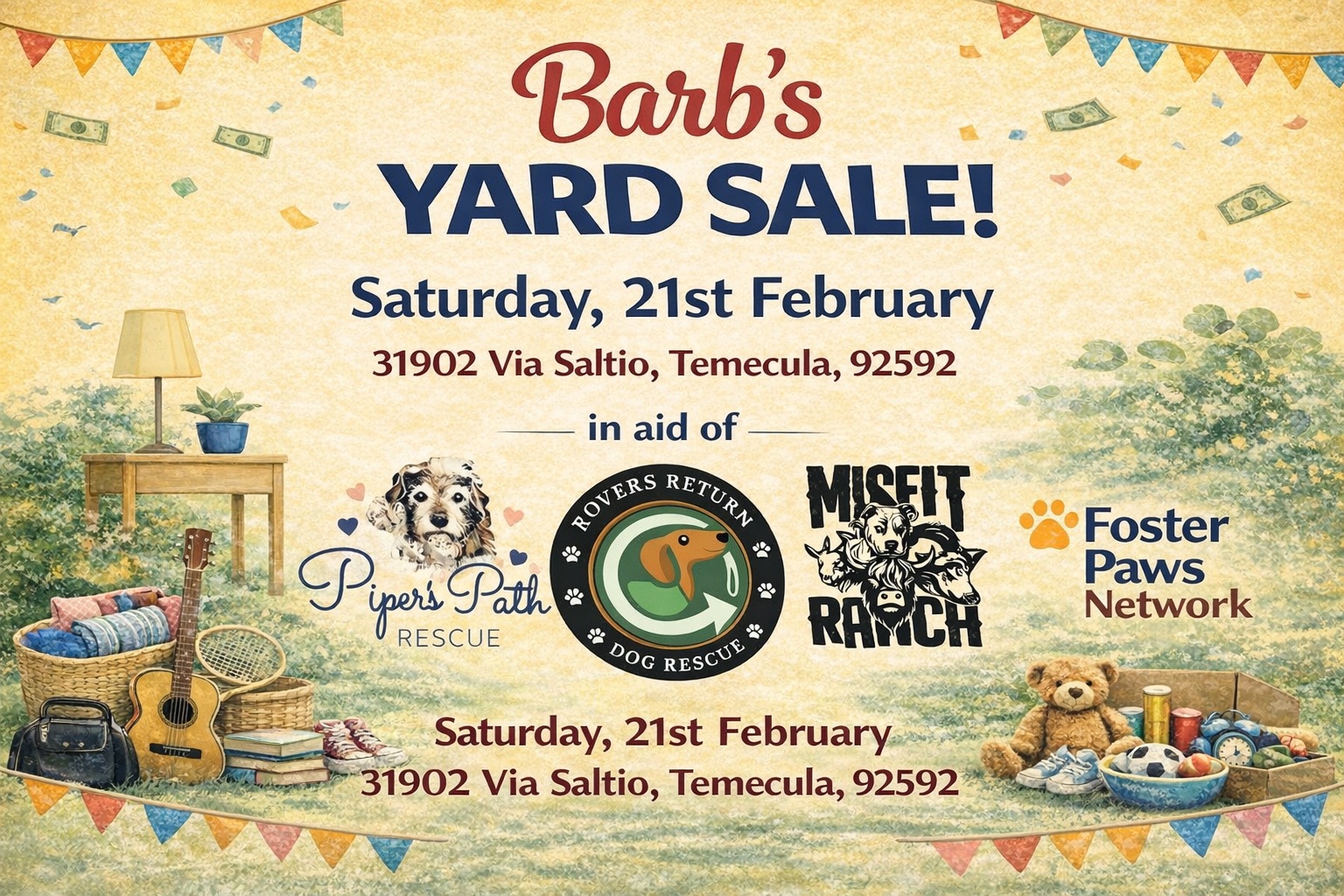 Barb's Yard Sale! flyer
